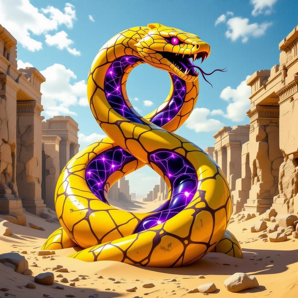 Marble Serpent Quantum Network Sculpture