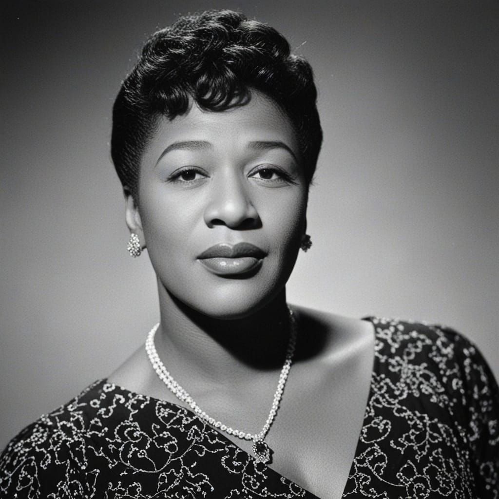 Vintage Jazz Diva Portrait in a Classic Art Style