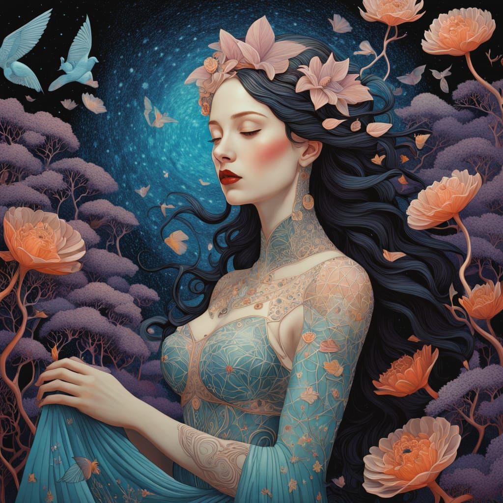 Psychedelic Utopia: A Surreal Dance in Space