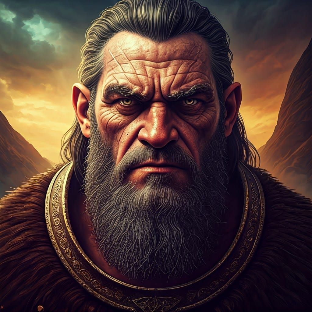 Balor, Celtic God of Foreboding, in Dark Fantasy Style