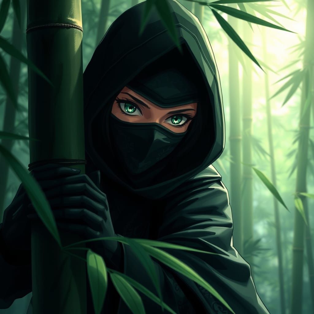 Ninja Hidden in Bamboo Forest, Anime Style