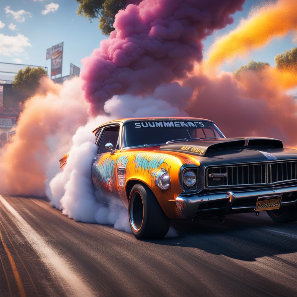 Summernats Burnout Competition: Detailed Matte Painting