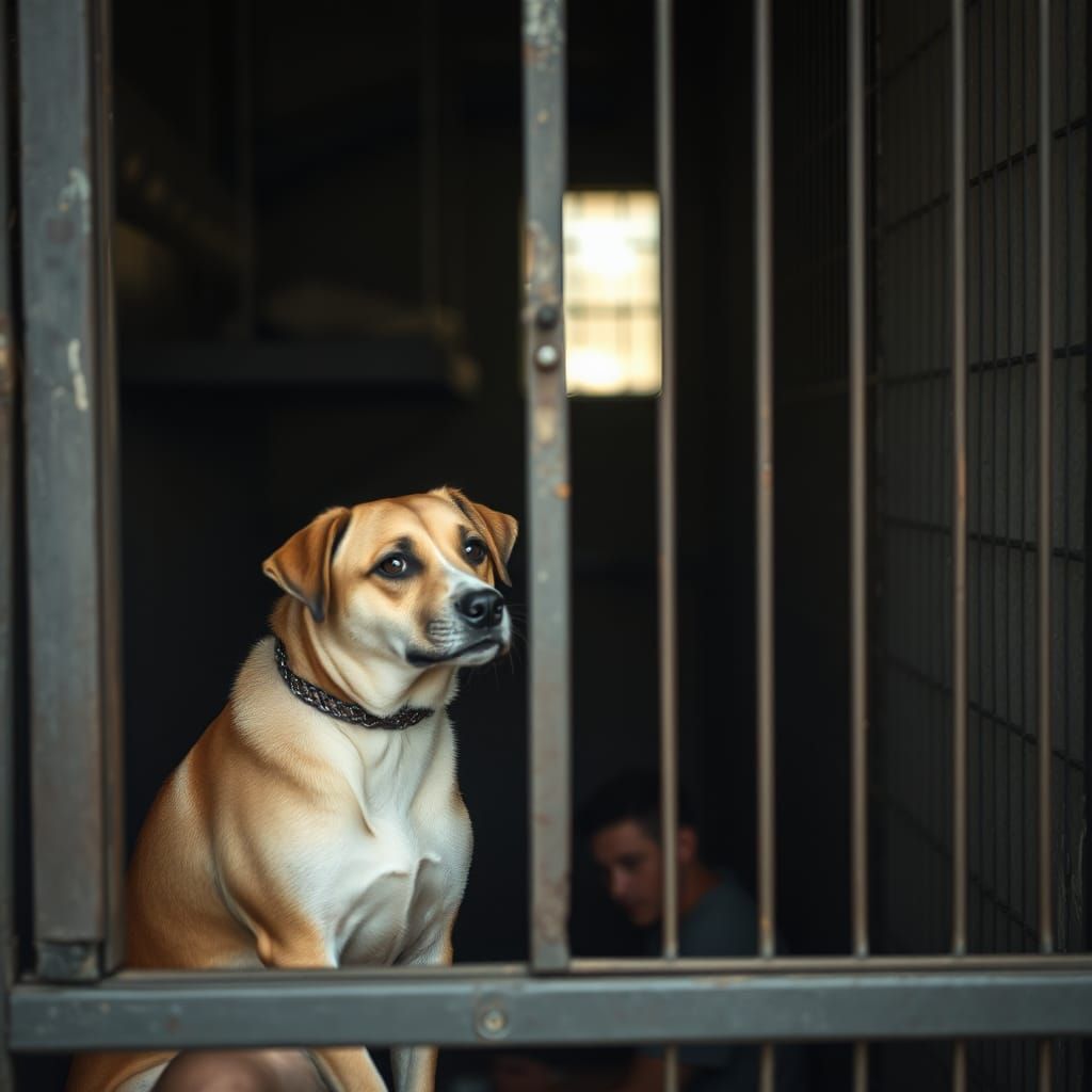Human in a Dog Pound: A Role Reversal