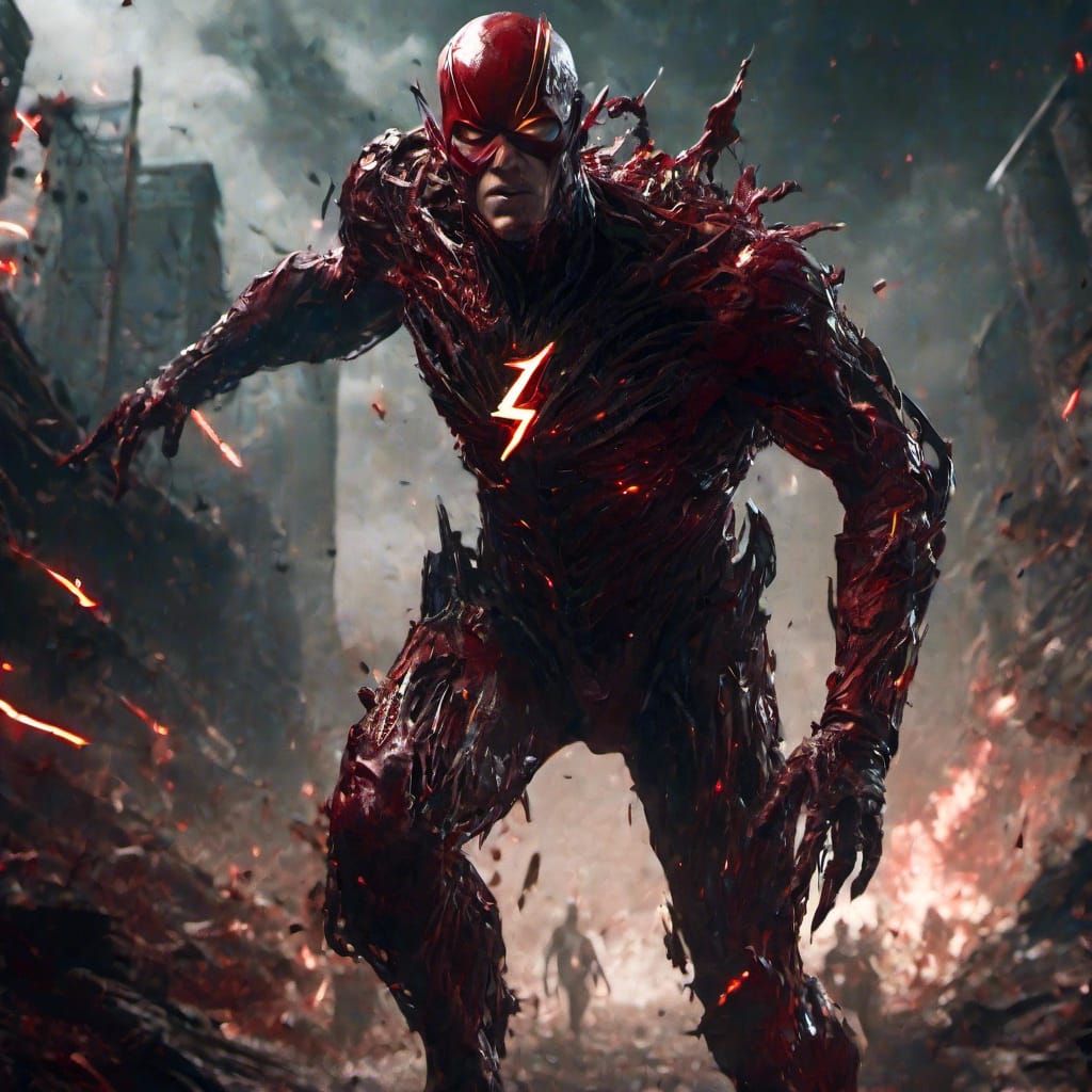 Zombified Flash Portrait in Macabre Art Style