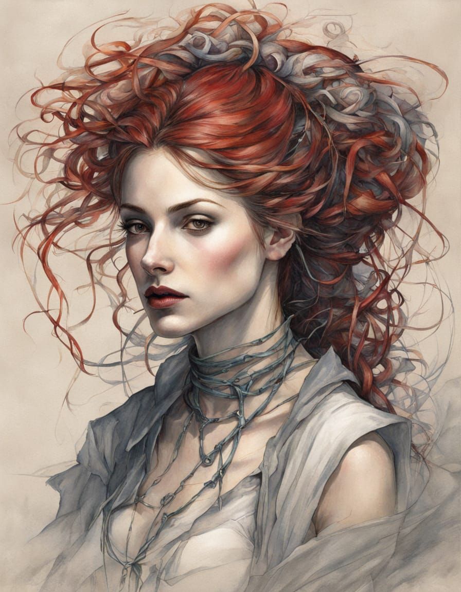 Tolkienesque Woman in Brian Froud Artstyle