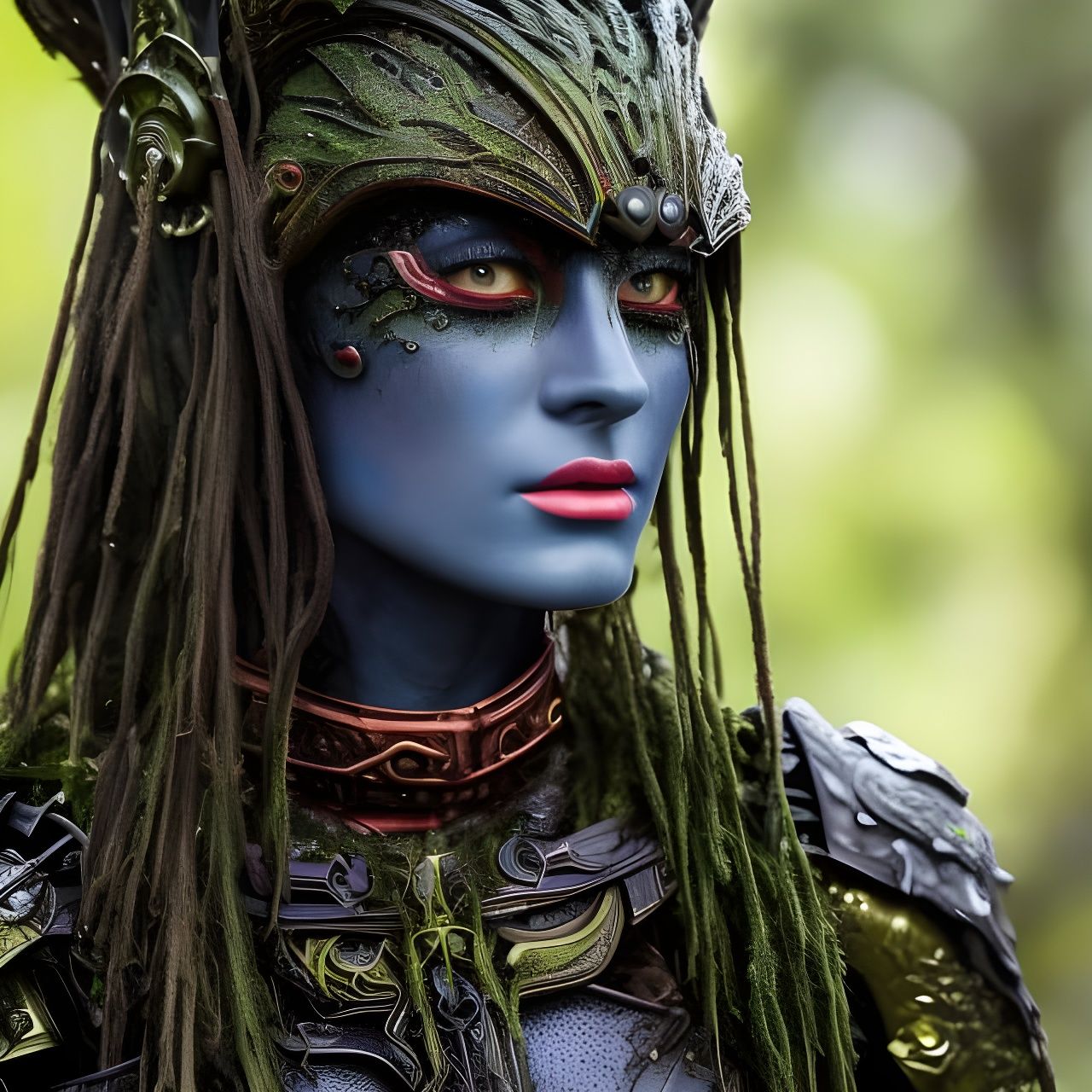 Cosmic Warlord in Battlefield Armour: Dark Fantasy Portrait