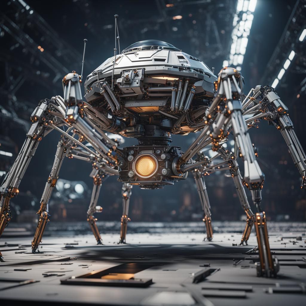 Futuristic Spider Mech Legs in Sci-Fi Style