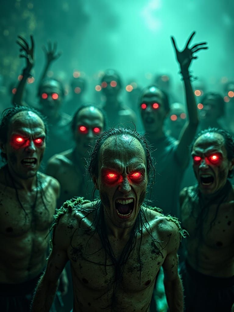 Psychedelic Zombie Horde in Dark Fantasy Style