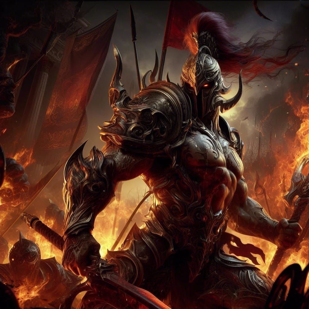 Ares Unleashed: God of War in Fierce Battle