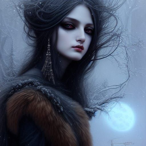 Mystical Winter Night Portrait in Unreal Engine