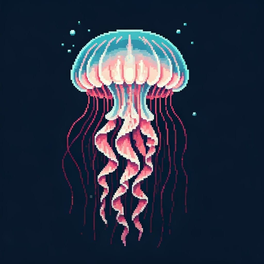 Pixel art of a jellyfish
