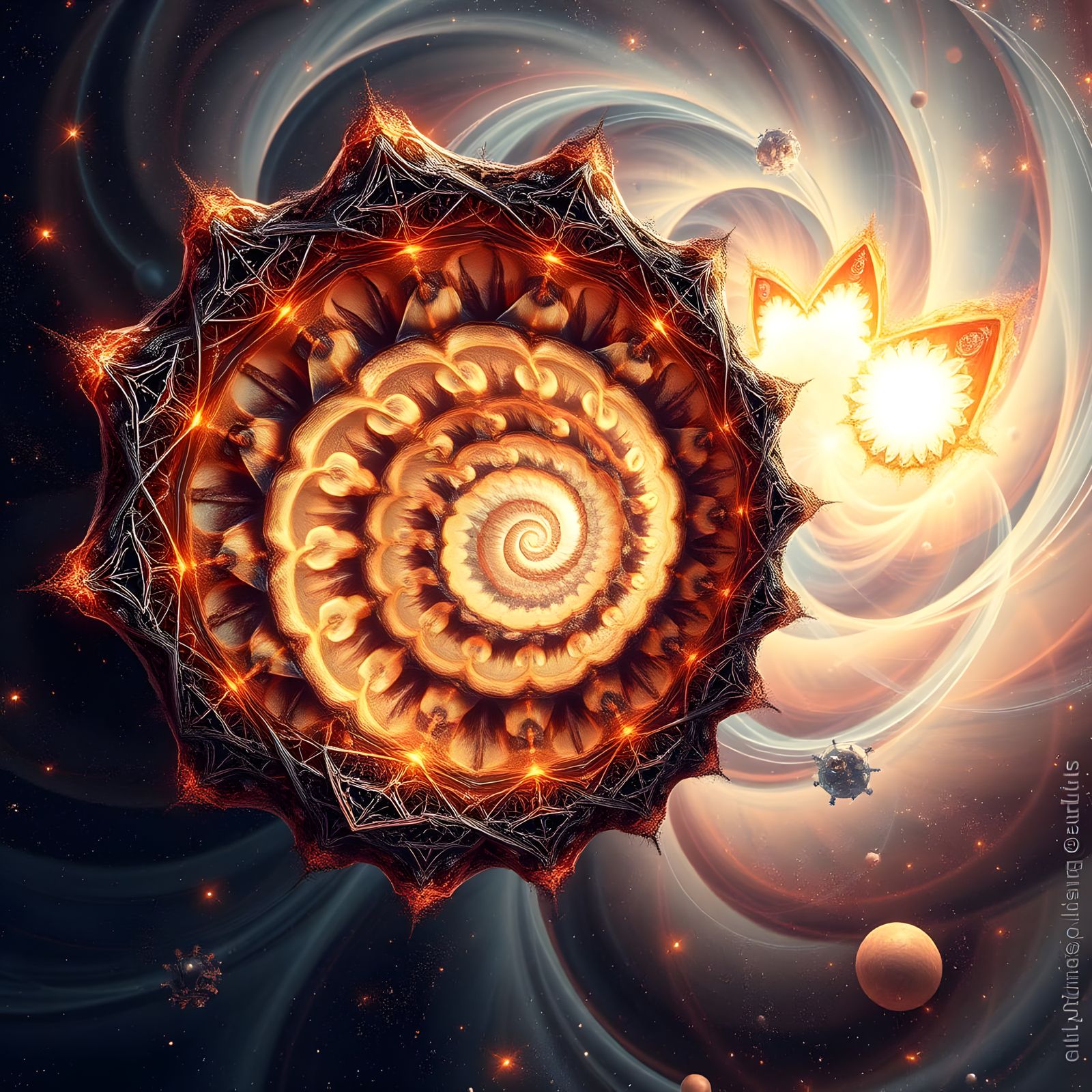 Ethereal Hyperdimensional Fractal Spiral in Generative Art S...