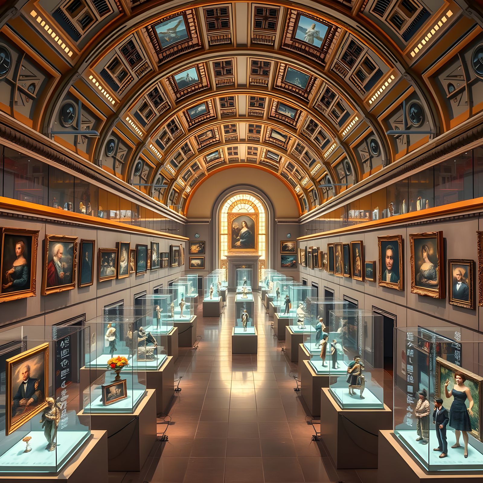 Futuristic Art Museum in Cyberpunk Style