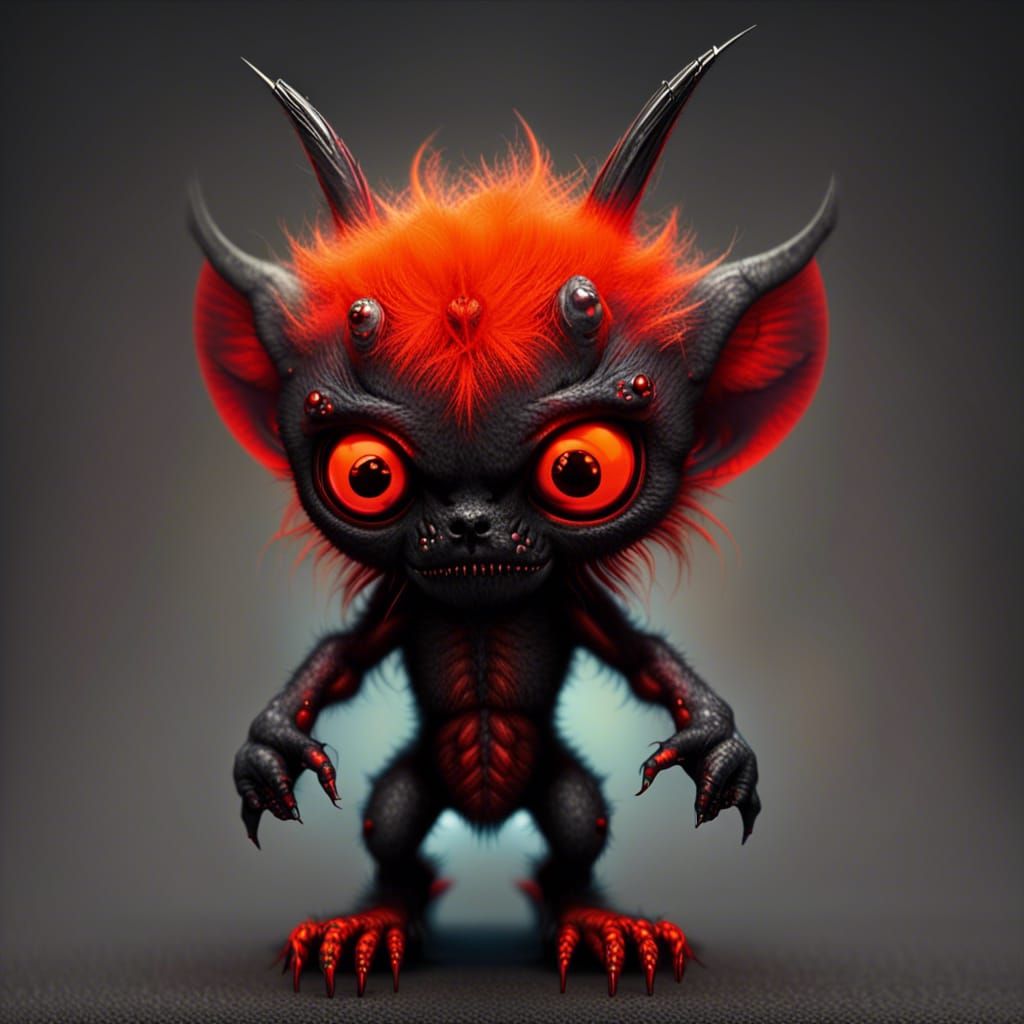 Cute Murderous Micro Demon in Biopunk Style