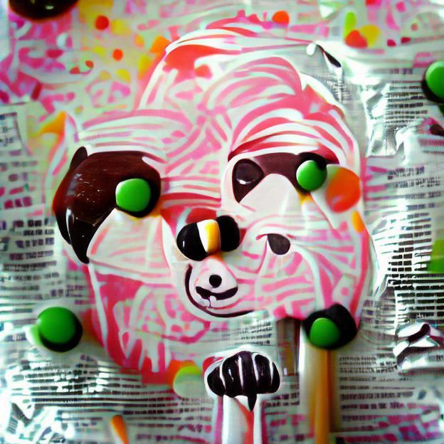 Candy Panda in Pop Art Style