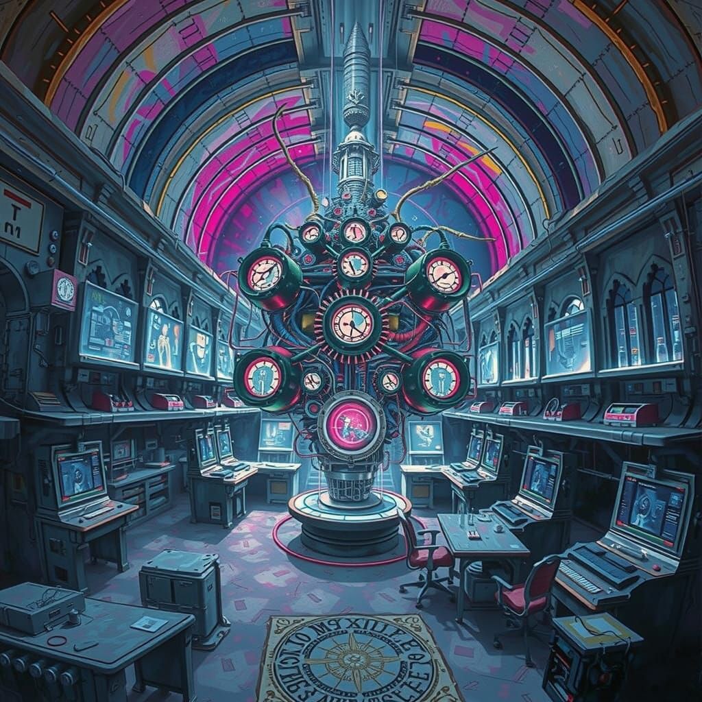 Surreal Laboratory of Wonders in Cyberpunk Style