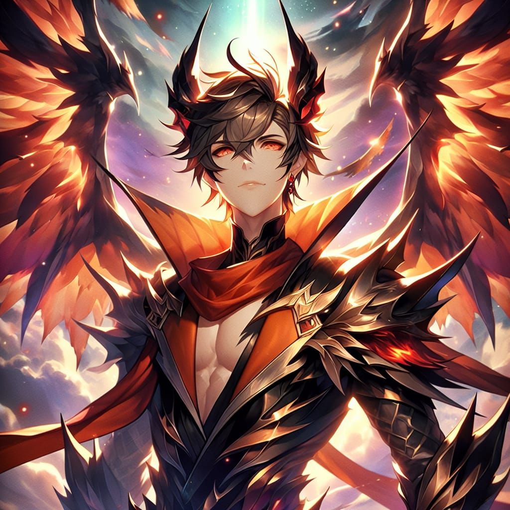 Anime Hero Transformed with Bat Wings