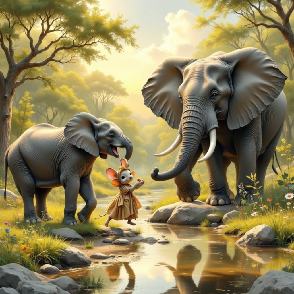 Tiny Mouse in Elephant Costume Joins Herd