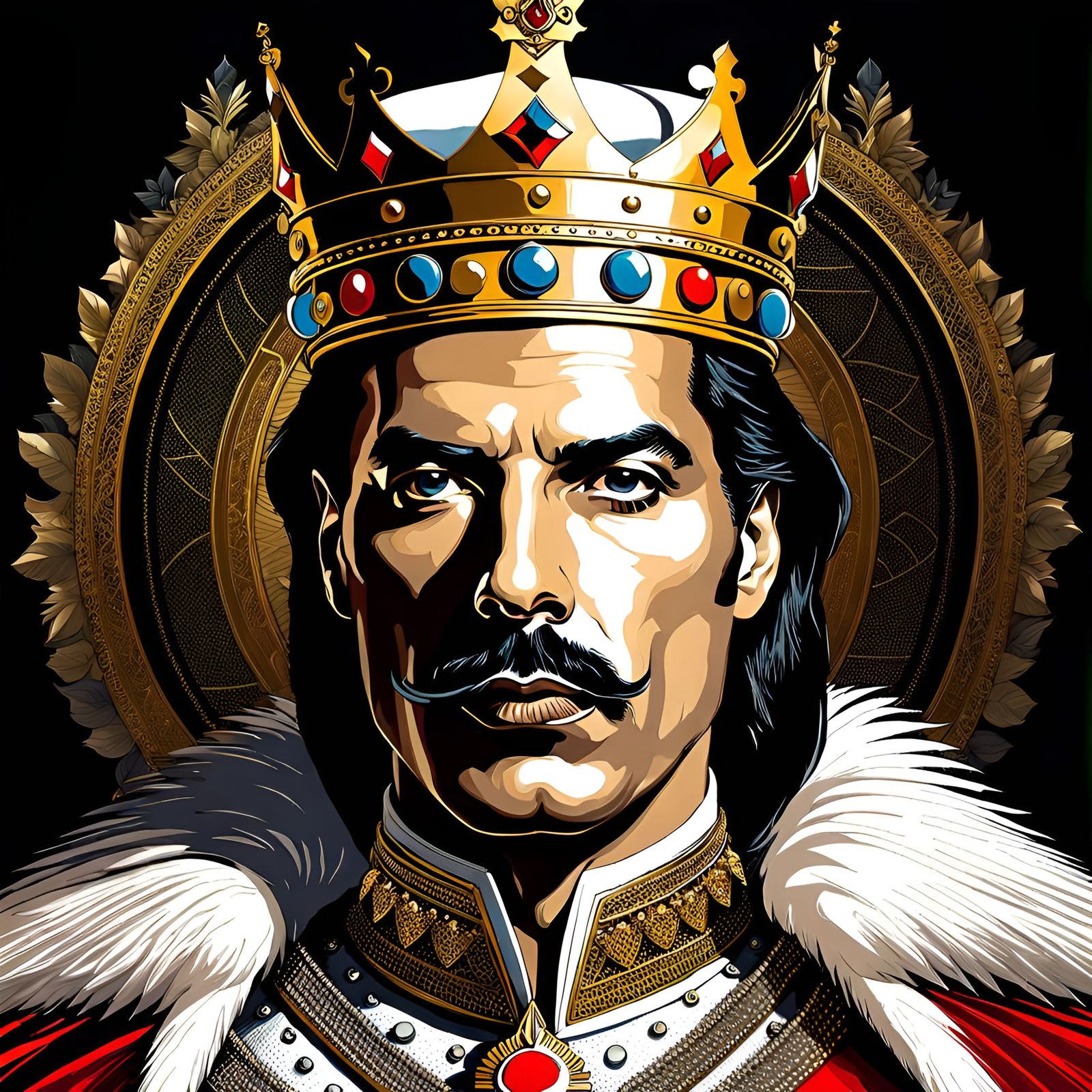 Freddie Mercury as King: A Striking Portrait