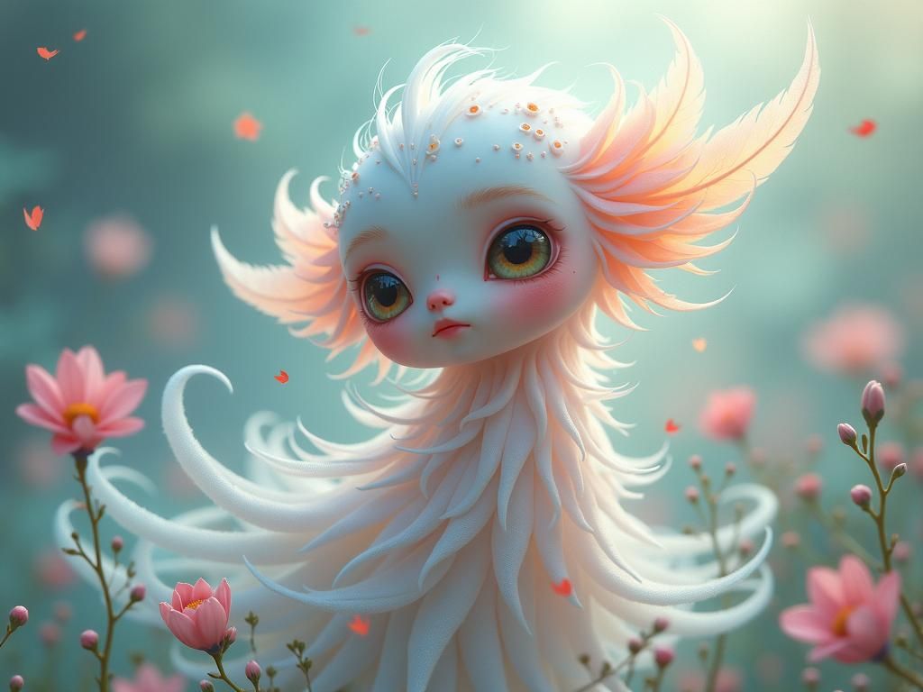 Ethereal Being in Pastel Aurora: Surreal Magic Realism
