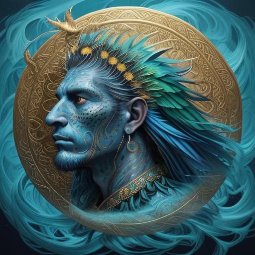 Surrealist Leopard Shaman in Vibrant Colors