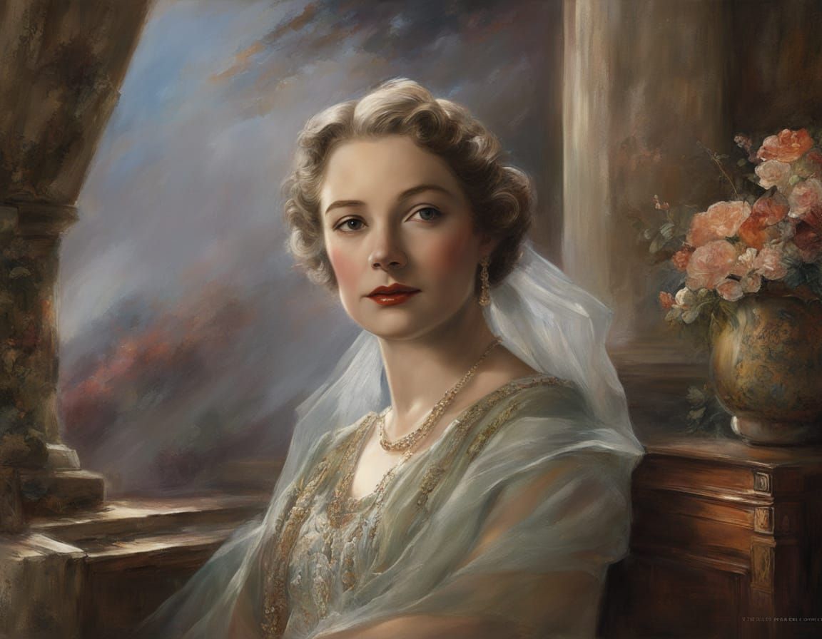 Ethereal Portrait in Impasto Chalk Art Style