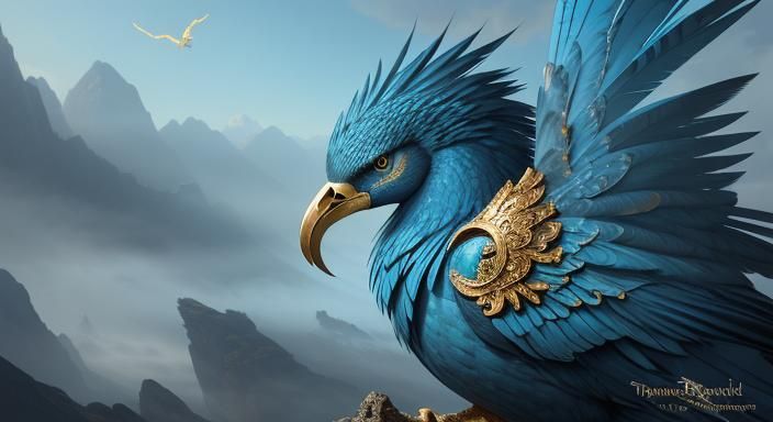 Hippogriff Portrait in Soft Golden Light