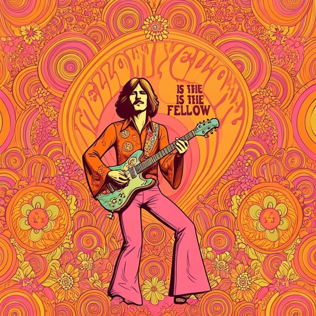 Psychedelic Hippy Album Art in 70s Style
