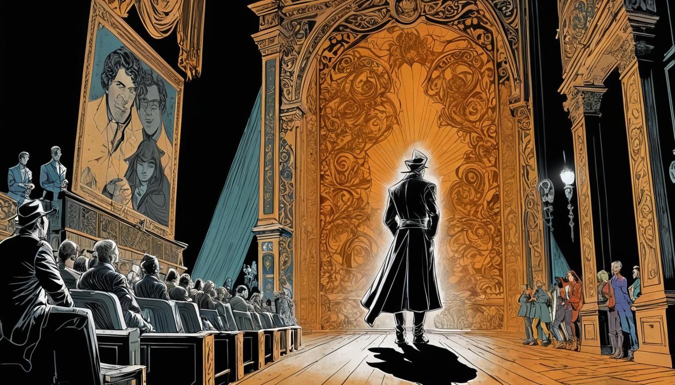 Comic Book Panels of Theatrical Scenes