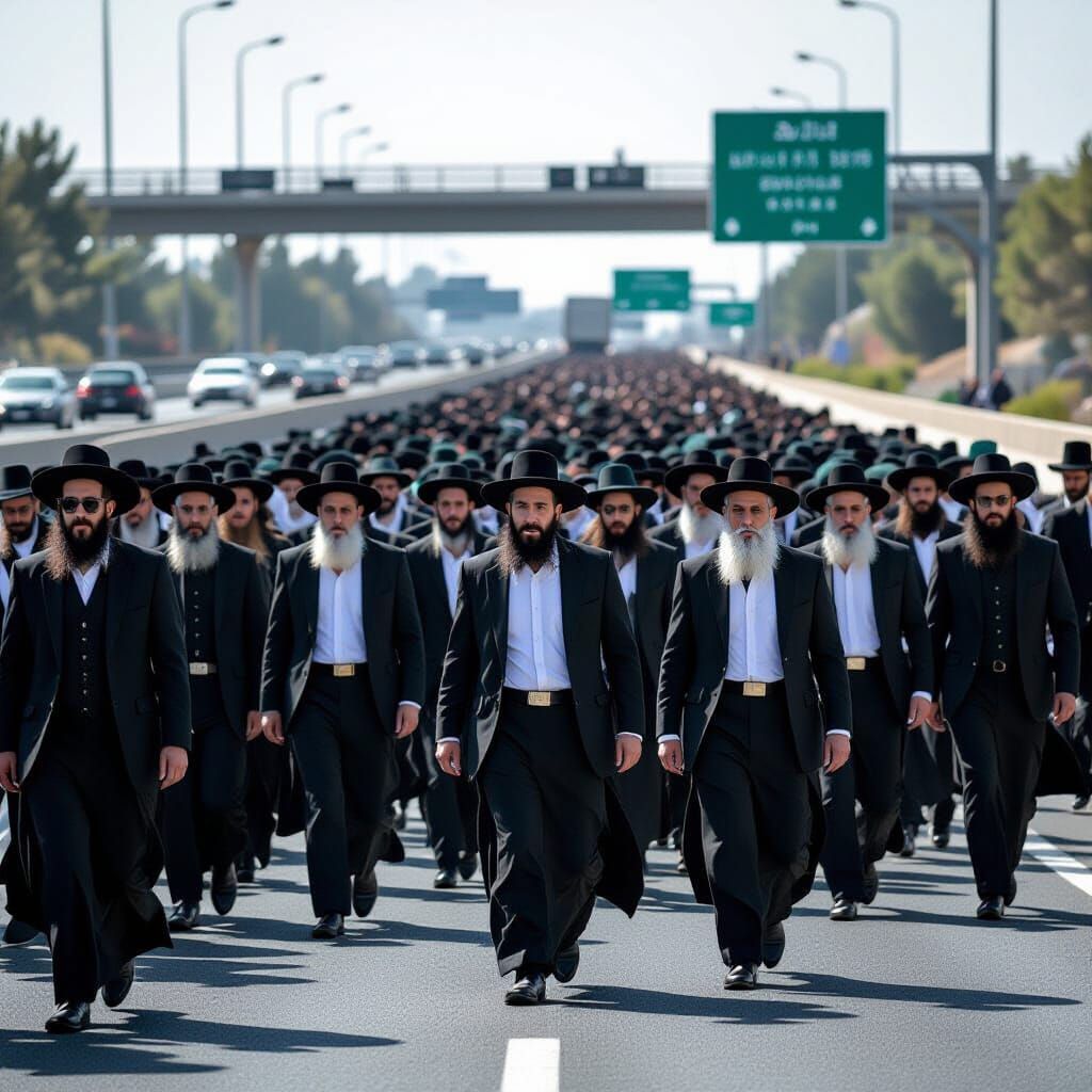 Haredi Protestors Block Highway 6 in Chaotic Scene
