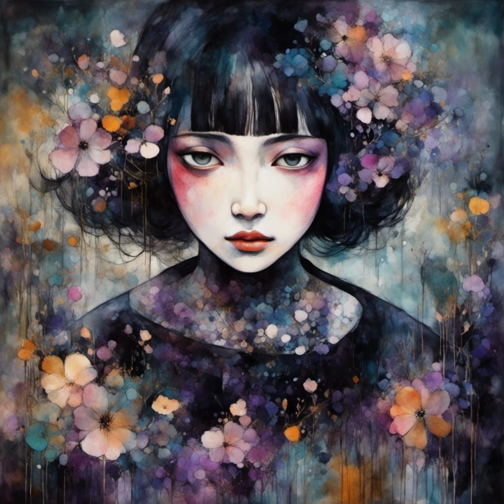 Liquid Ink Style AI Image Generation Experiment