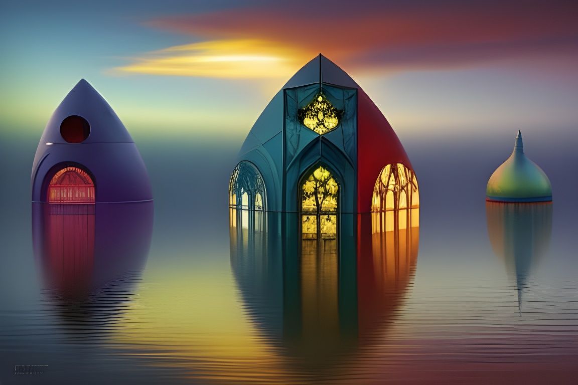 Ethereal Submarine City in Steamnouveau Style