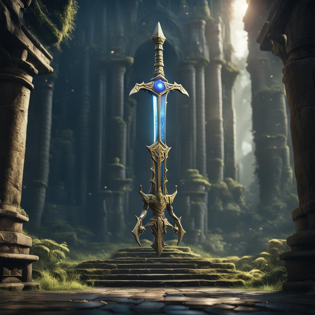 Master Sword Fantasy Concept Art in Deep Color