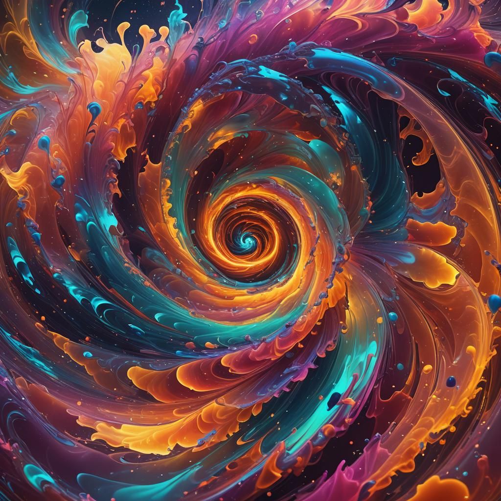 Surreal Glowing Entity in Iridescent Vortex