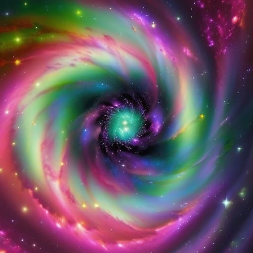 Anime Galaxy Roses in Cosmic Floral Explosion