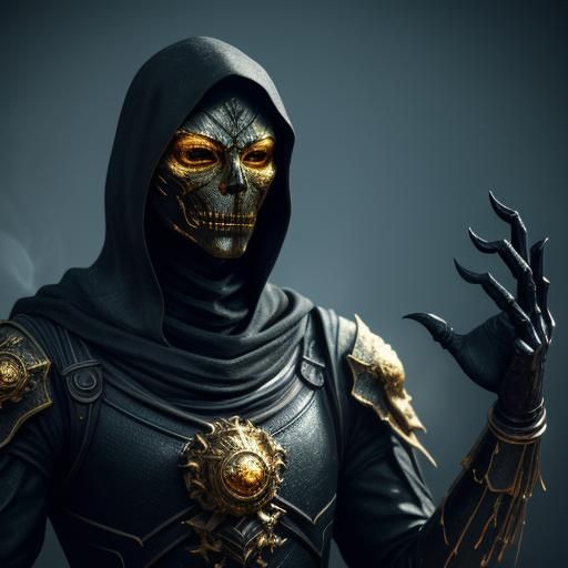 Radiant Molten Gold Hand in Dark Fantasy Chamber