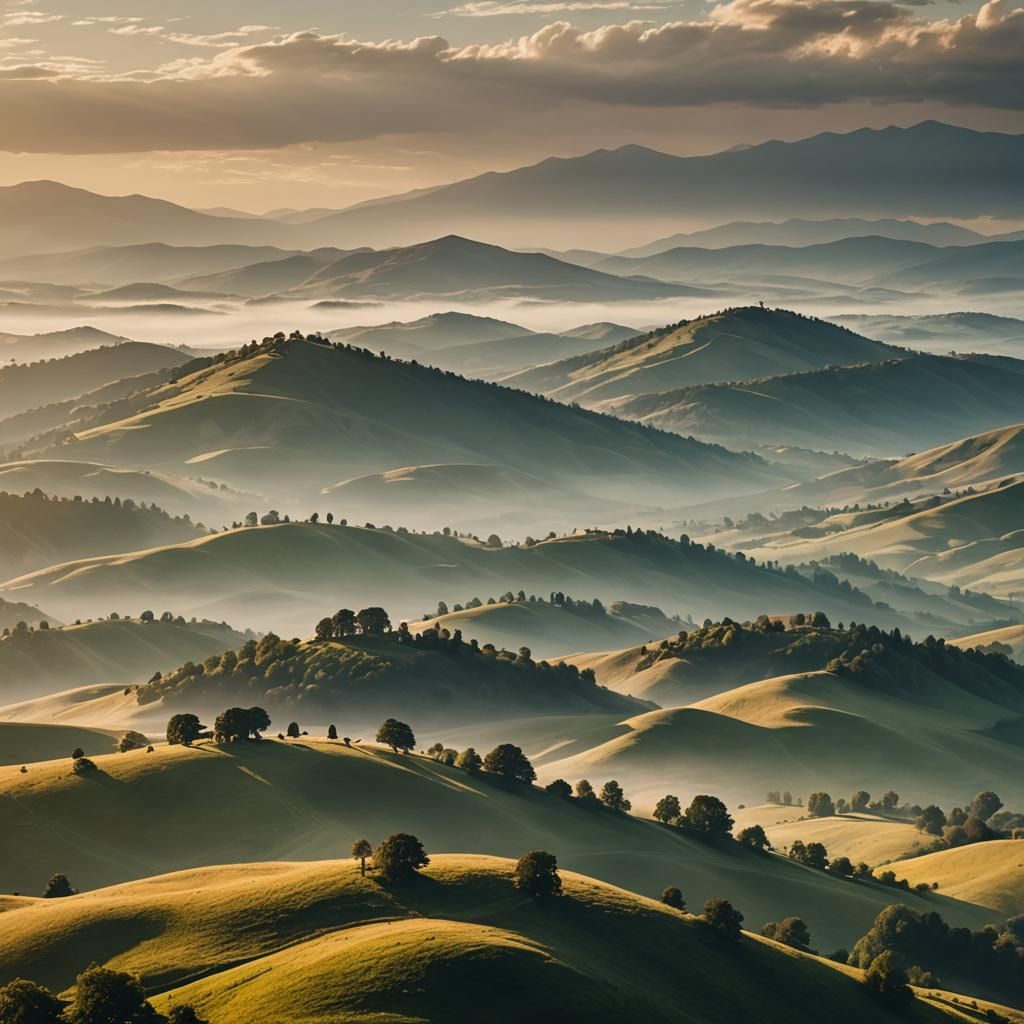 Misty Mountains in Cinematic Film Style