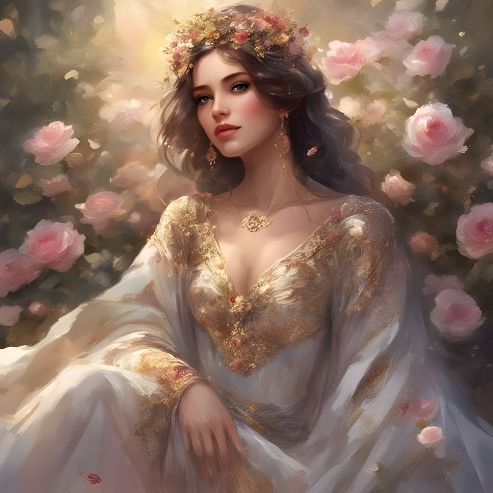 Syrian Princess in Rose Garden, Royo Style