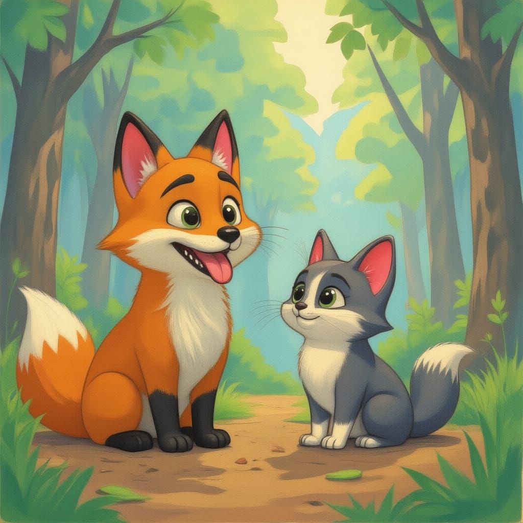 Lost Animals in M C Escher Style Landscape