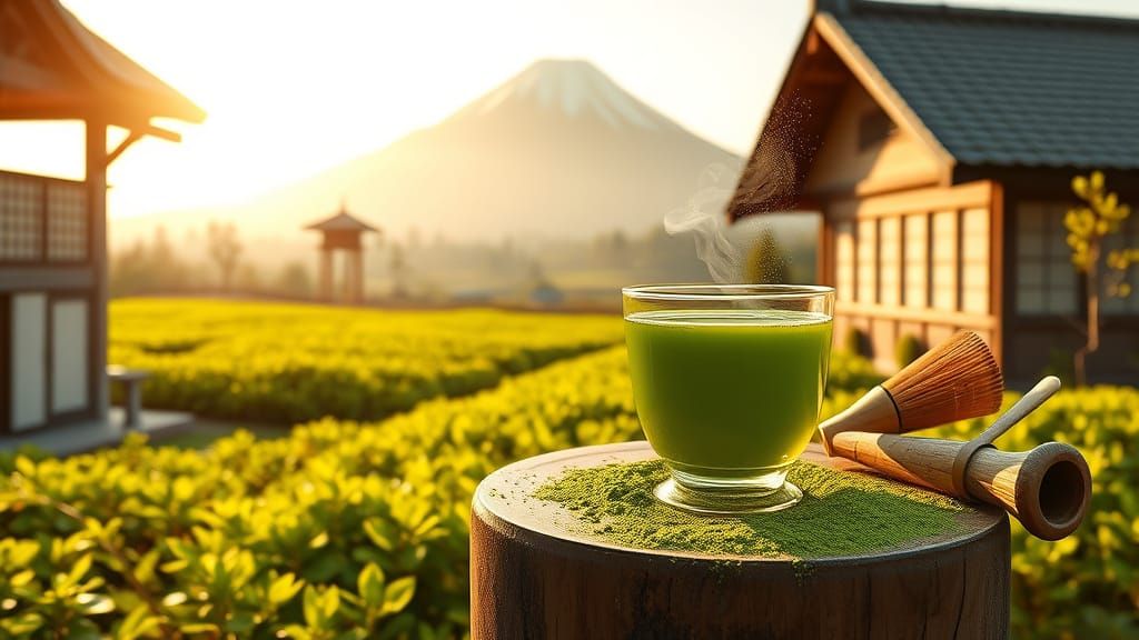 Surreal Morning in Japanese Landscape with Mount Fuji