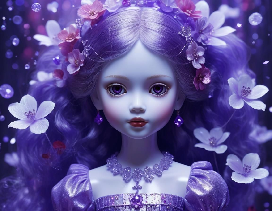 Cindy and Doll in Ethereal Floral Paradise