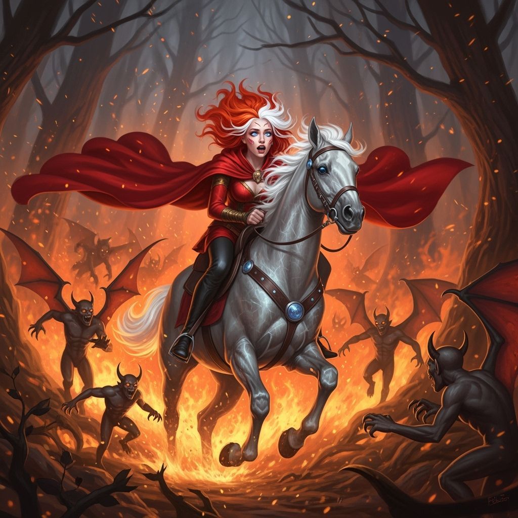 Fiery Escape: Woman Rides Horse Through Inferno