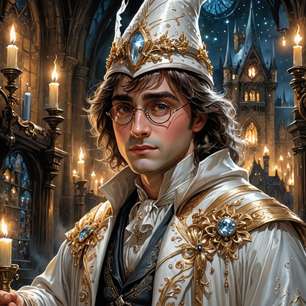 Glamorous Harry Potter Portrait in Rococo Style