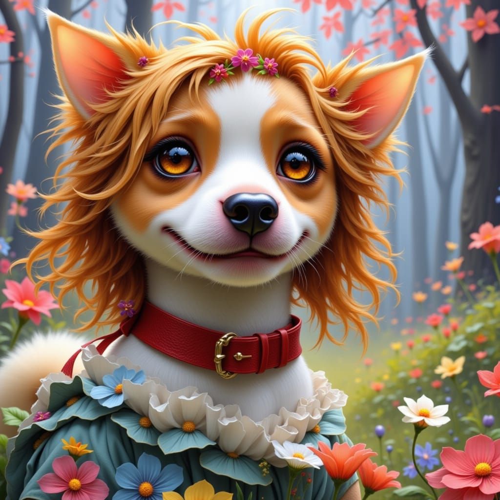 Super Cute Smiling Character in Red Flux Style