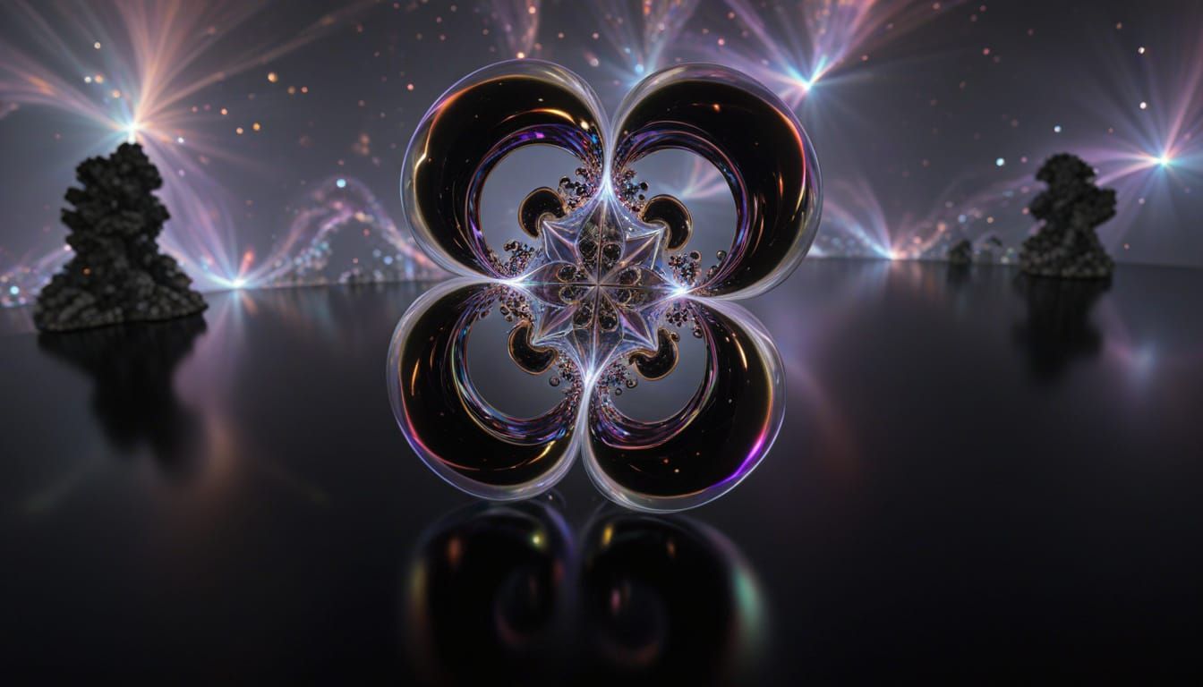 3D lonely hearts souls polychrome geomagnetic storm parametricism  liquified infinite curved space metalorganic by artis...