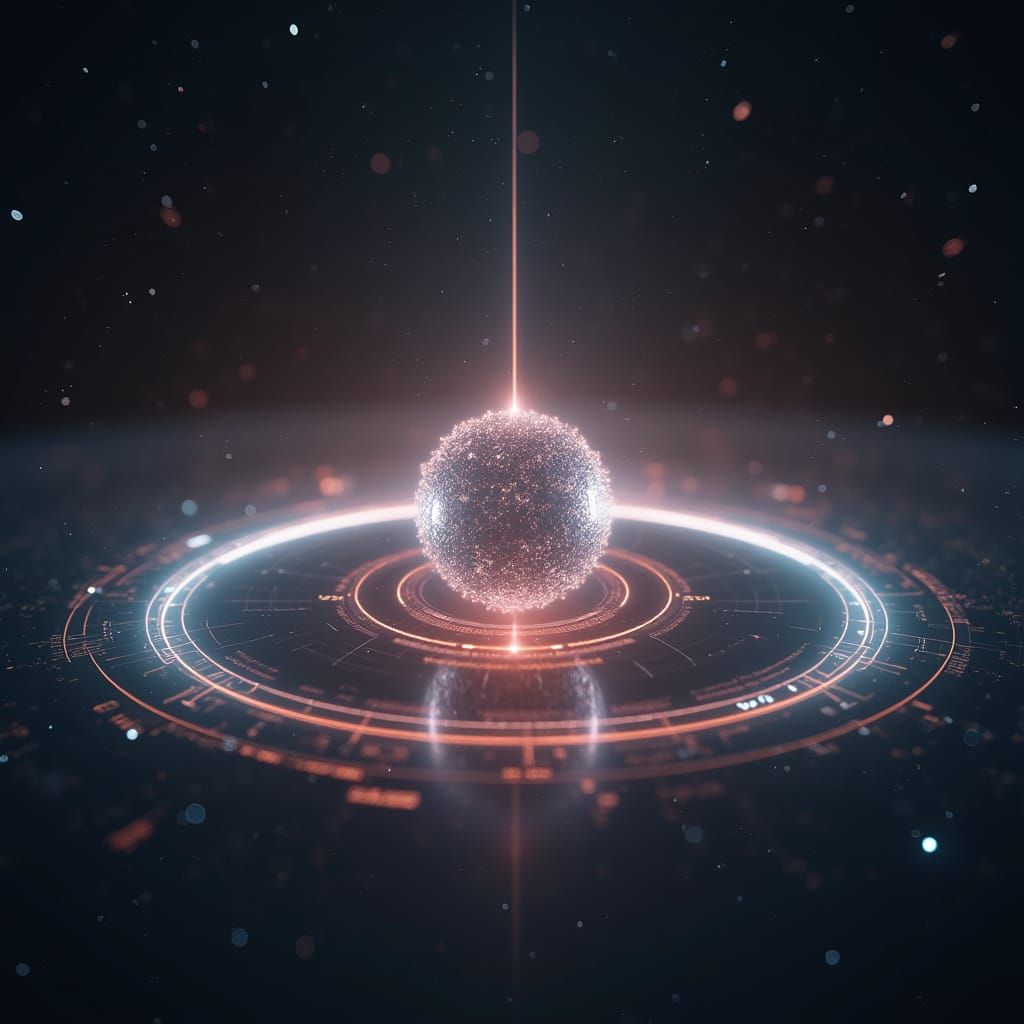 Holographic Dial with Streaking Light in Cyberpunk Style