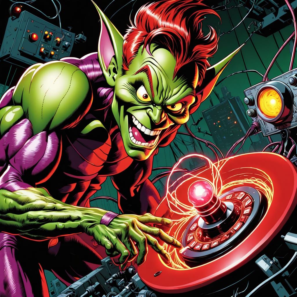 Mischievous Goblin Hesitates to Push the Button in a Whimsic...