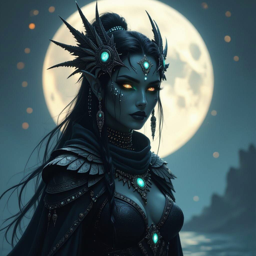Dark Fantasy Priestess of the Drowned Moon