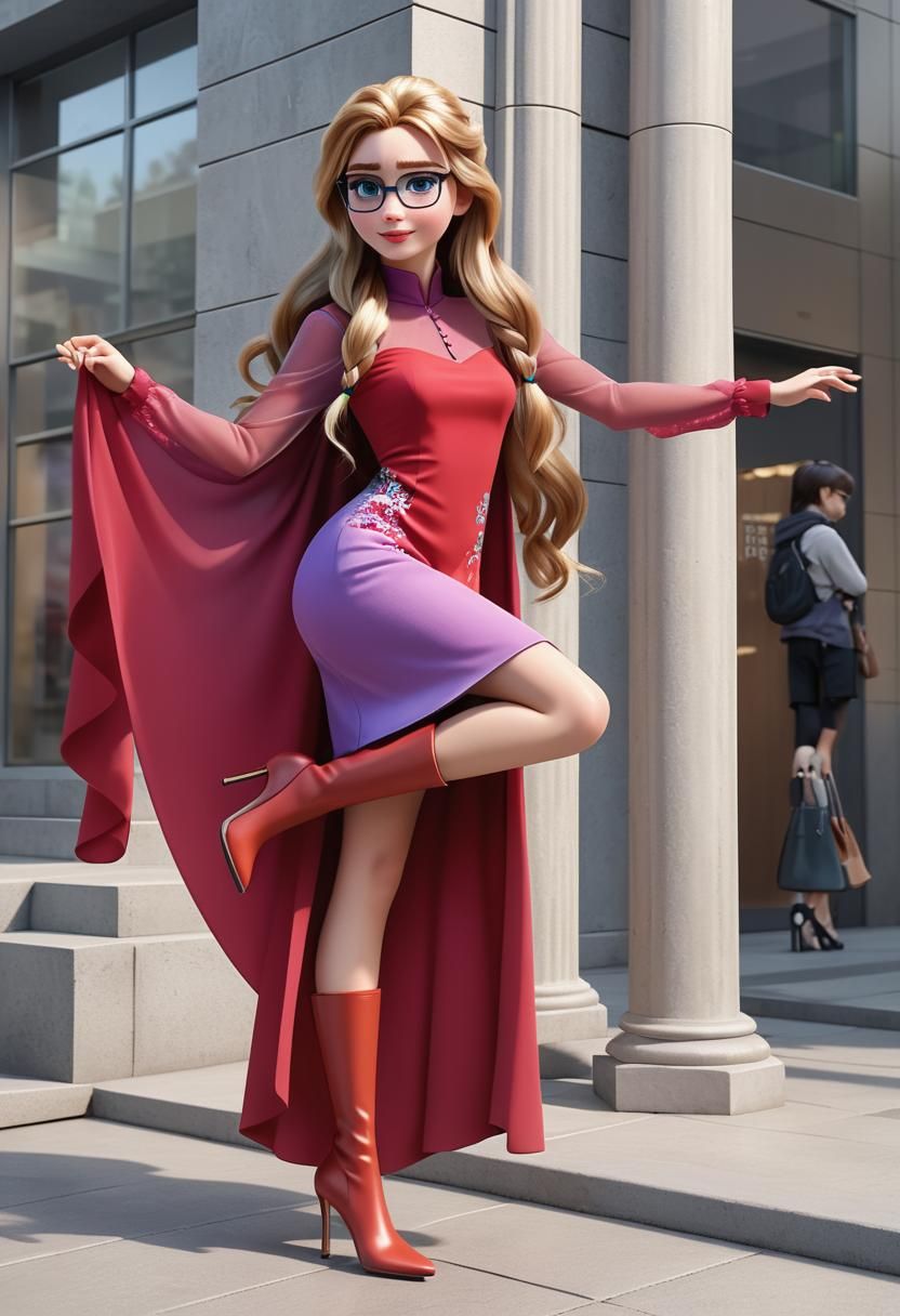 Elsa in Modern Dress: A Pixar Rendition