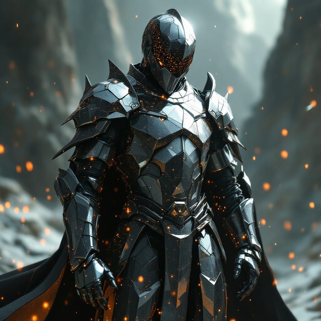 Surreal Circuitry Knight in Tessellated Armor